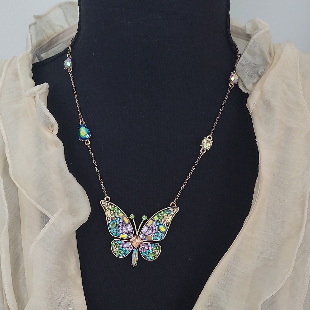 Colorful Butterfly Pendant Necklace
